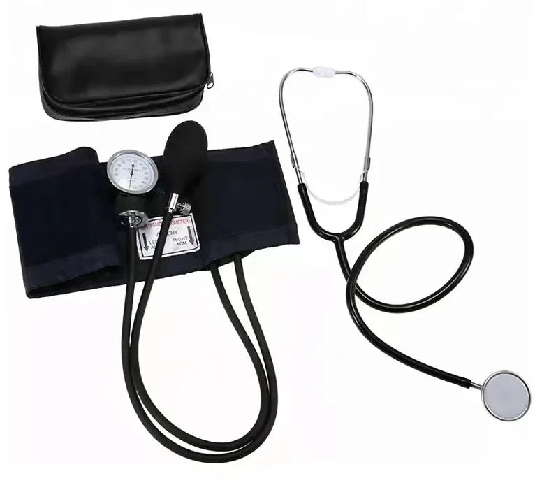 Manual Blood Pressure Stethoscope with Zipper Bag for Adult Home Use Blood Pressure Monitor BP Upper Arm Sphygmomanometer