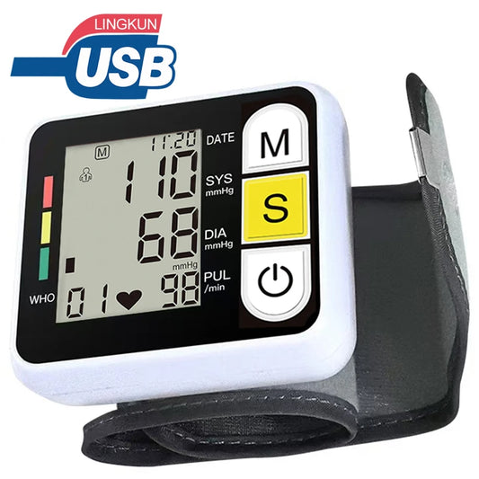 Digital Wrist Blood Pressure Monitor Medical Upper Arm Sphygmomanometer Automatic Tonometer Tensiometro Blood Pressure Meter