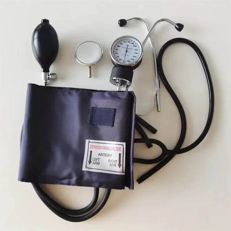 Manual Blood Pressure Stethoscope with Zipper Bag for Adult Home Use Blood Pressure Monitor BP Upper Arm Sphygmomanometer