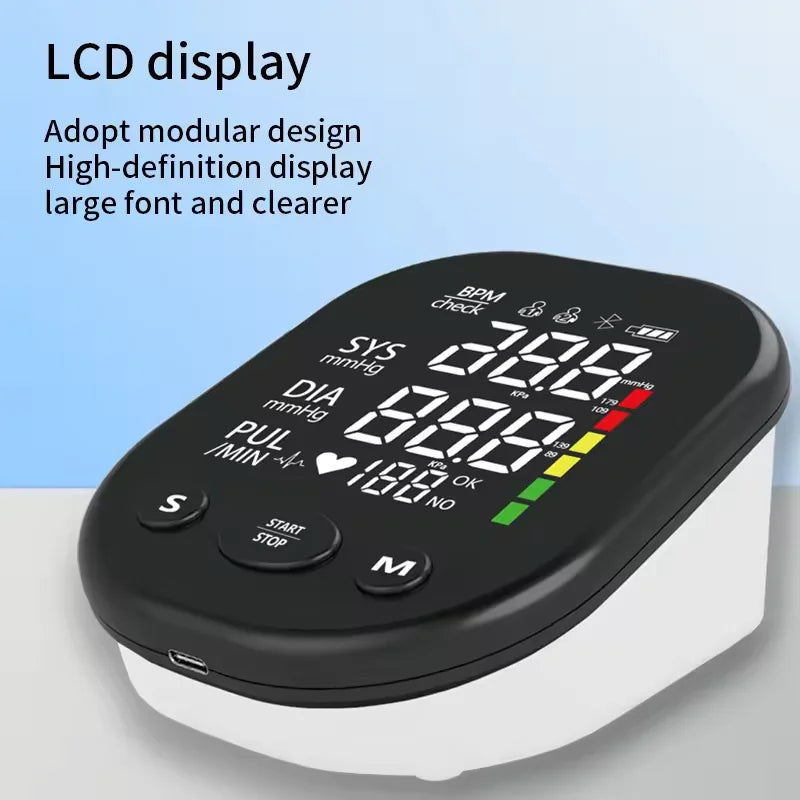 English Voice Arm  Rechargeable Long Time Use Medical Blood Pressure Monitor Digitial LCD Large Screen Sphygmomanometer