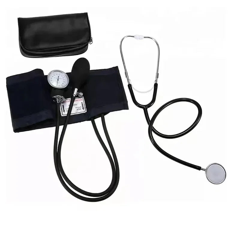 Manual Blood Pressure Stethoscope with Zipper Bag for Adult Home Use Blood Pressure Monitor BP Upper Arm Sphygmomanometer