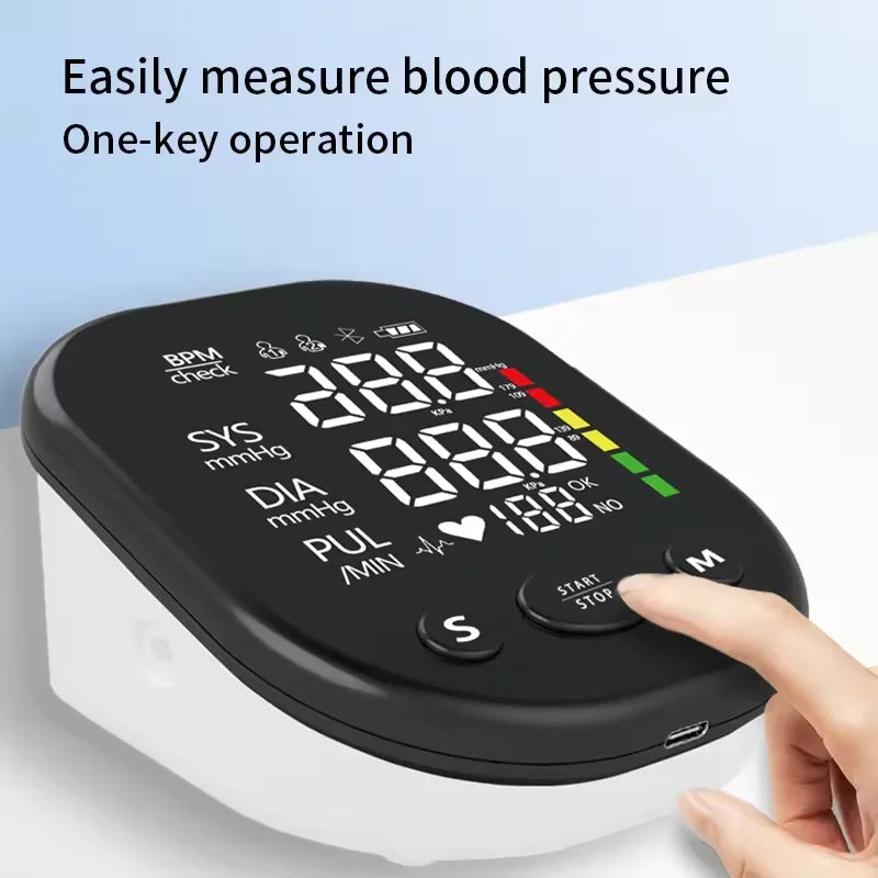 English Voice Arm  Rechargeable Long Time Use Medical Blood Pressure Monitor Digitial LCD Large Screen Sphygmomanometer