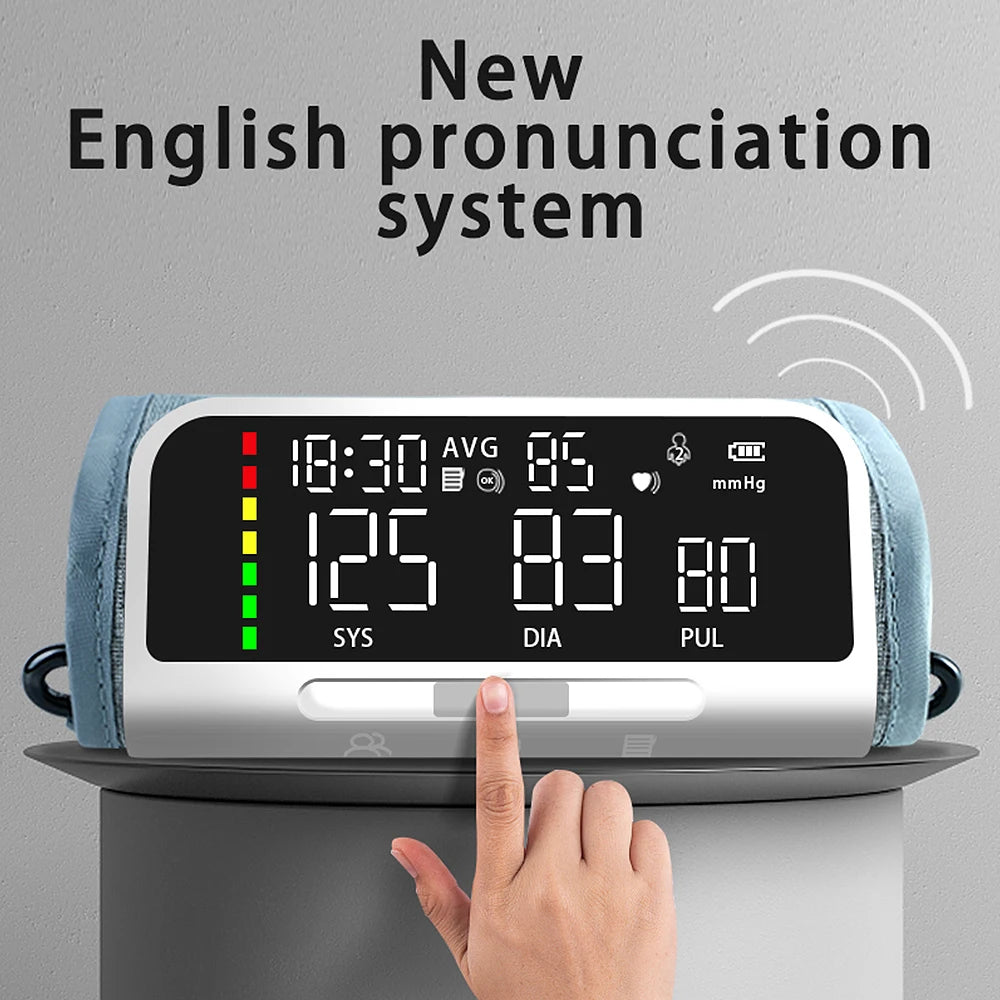 Electronic Sphygmomanometer English Voice Blood Pressure Meter Automatic Intelligent Detection Of Blood Pressure Arm