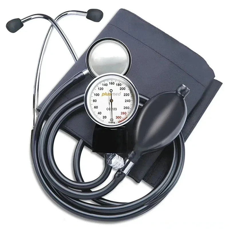 Manual Blood Pressure Stethoscope with Zipper Bag for Adult Home Use Blood Pressure Monitor BP Upper Arm Sphygmomanometer