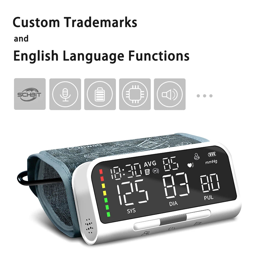 Electronic Sphygmomanometer English Voice Blood Pressure Meter Automatic Intelligent Detection Of Blood Pressure Arm